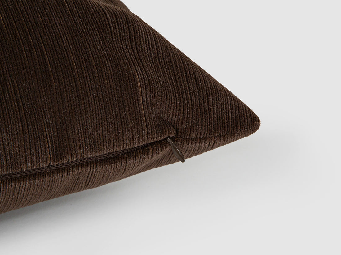 Brown Ribbed Velvet Pillow Cover