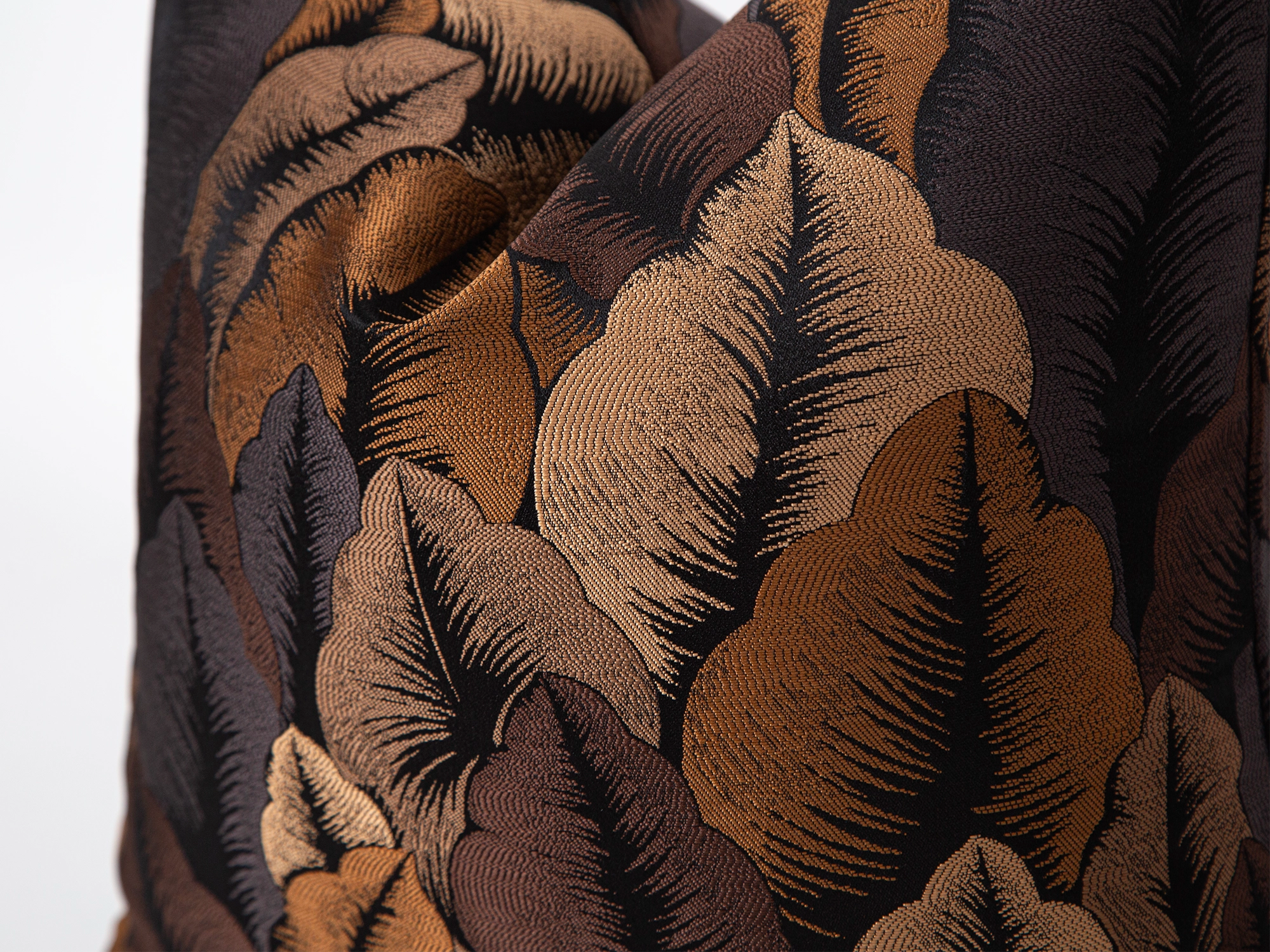 Dark Brown Jacquard Pillow Cover - Woven & Luxury