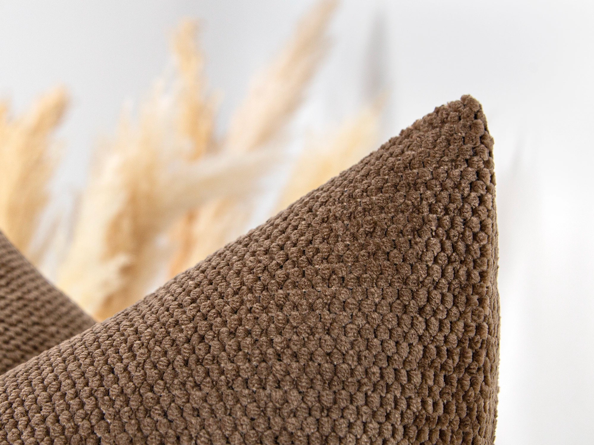 Brown Soft Textured Throw Pillow Cover