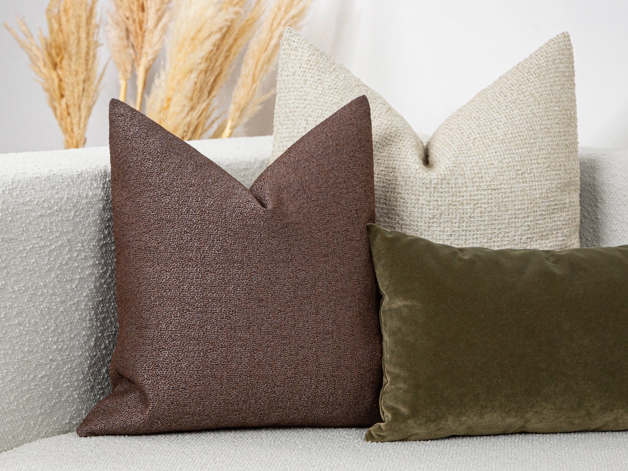 Brown Spotted Jacquard Pillow Cover