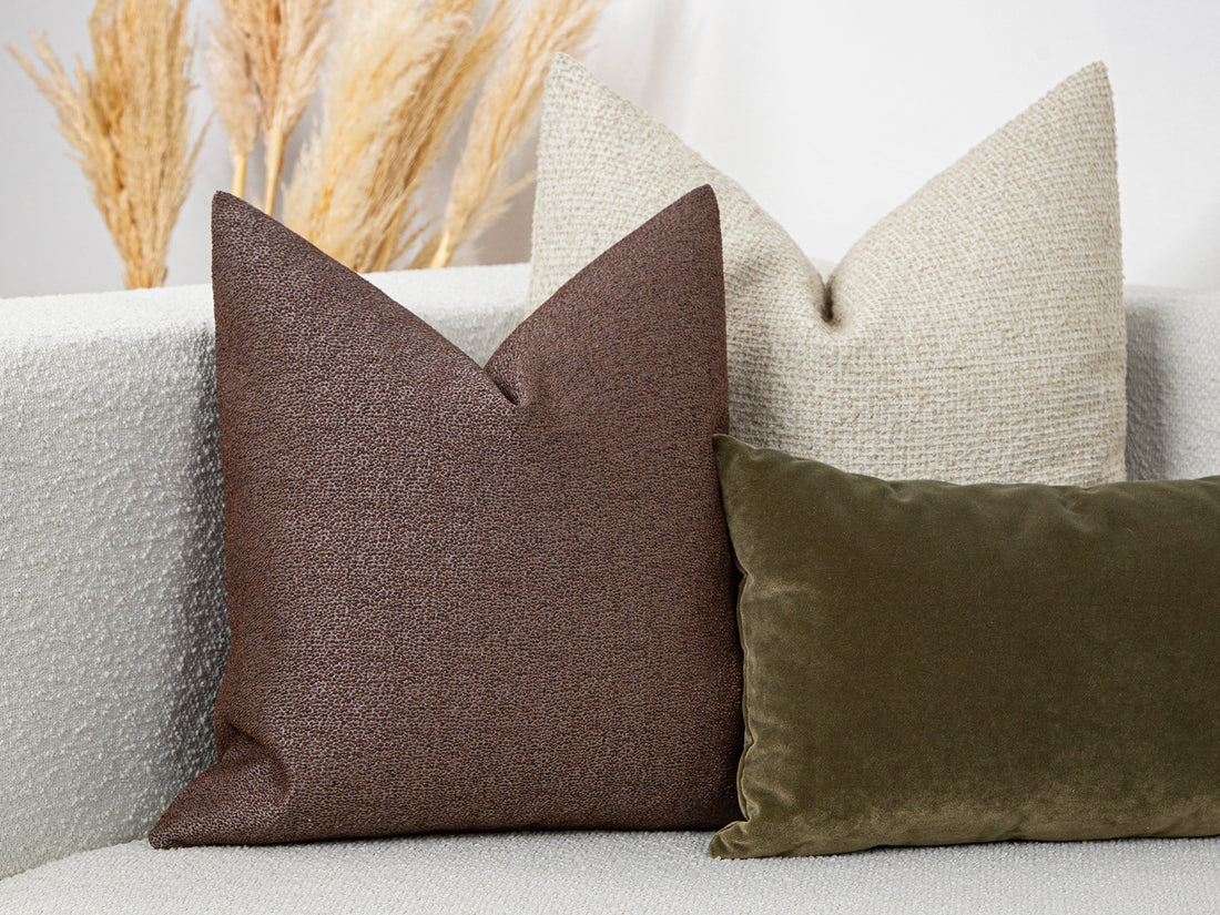 Brown Spotted Jacquard Pillow Cover