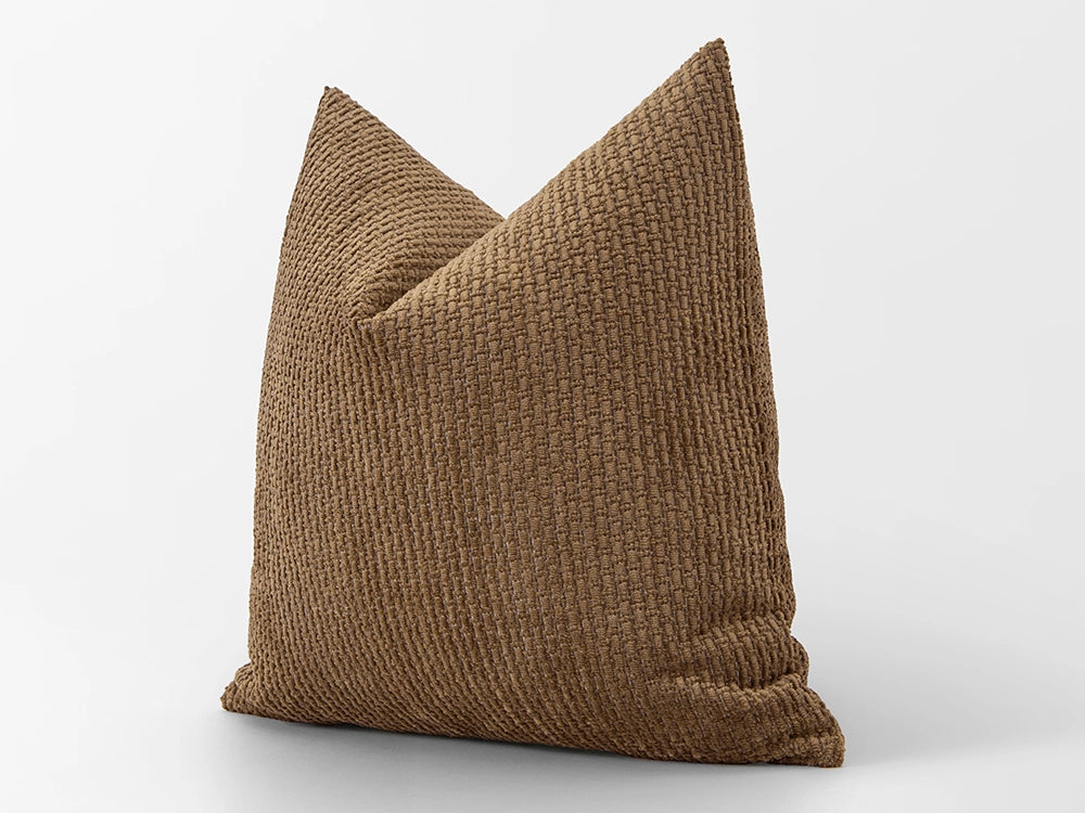 Brown Textured Pillow Cover