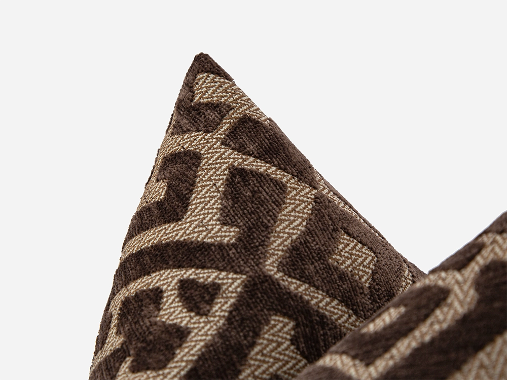 Brown Textured Tribal Pillow Cover