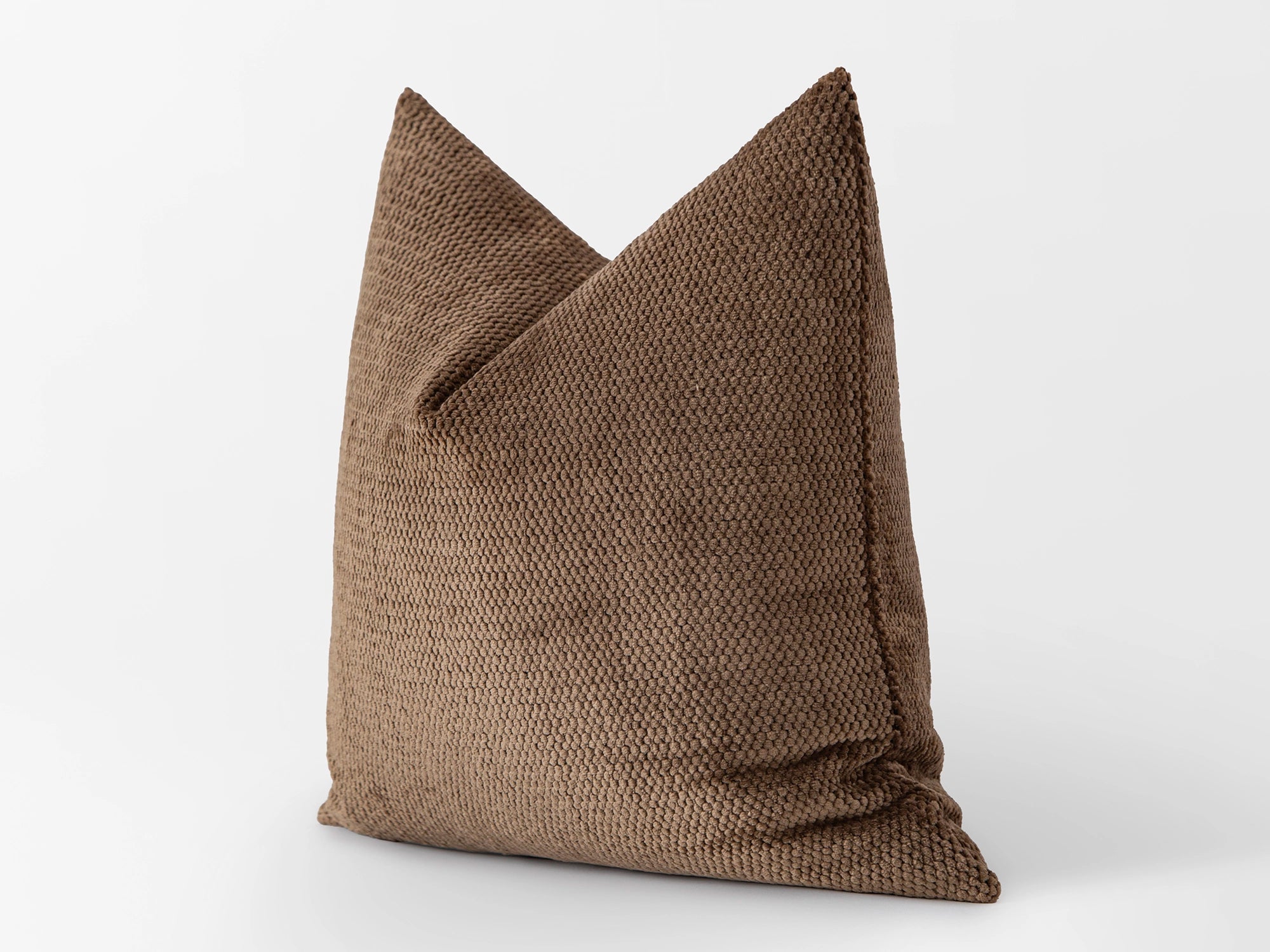 Brown Soft Textured Throw Pillow Cover