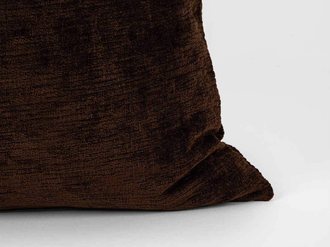 Textured Dark Brown Pillow Cover