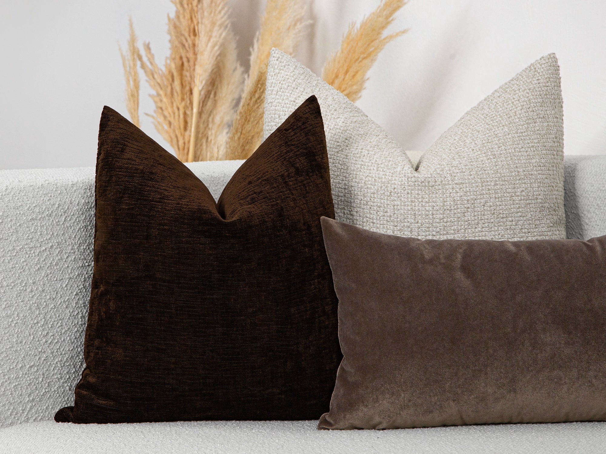 Textured Dark Brown Pillow Cover