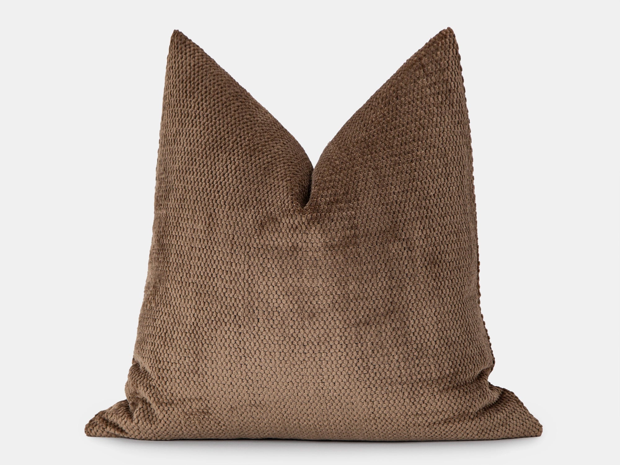 Brown Soft Textured Throw Pillow Cover