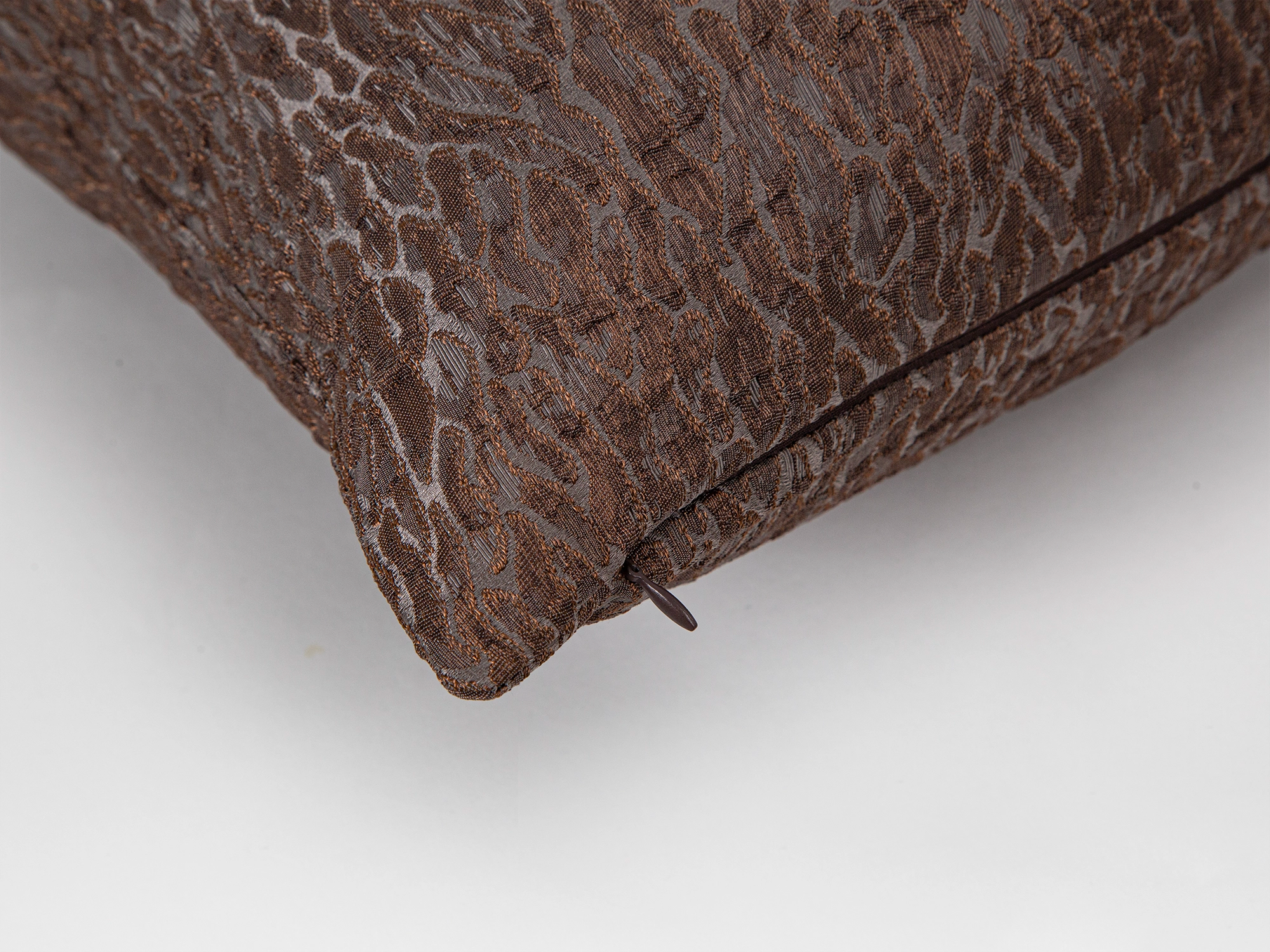 Brown Abstract Jacquard Pillow Cover