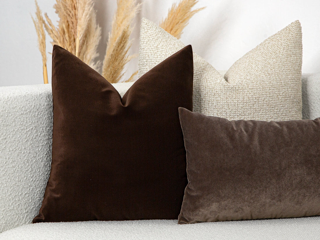 Chocolate Brown Velvet Pillow Cover