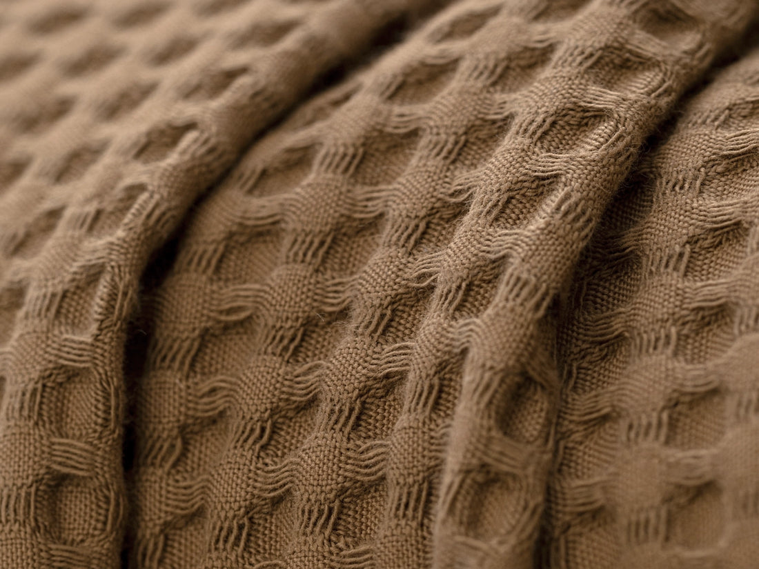 Brown Waffle Sofa Throw