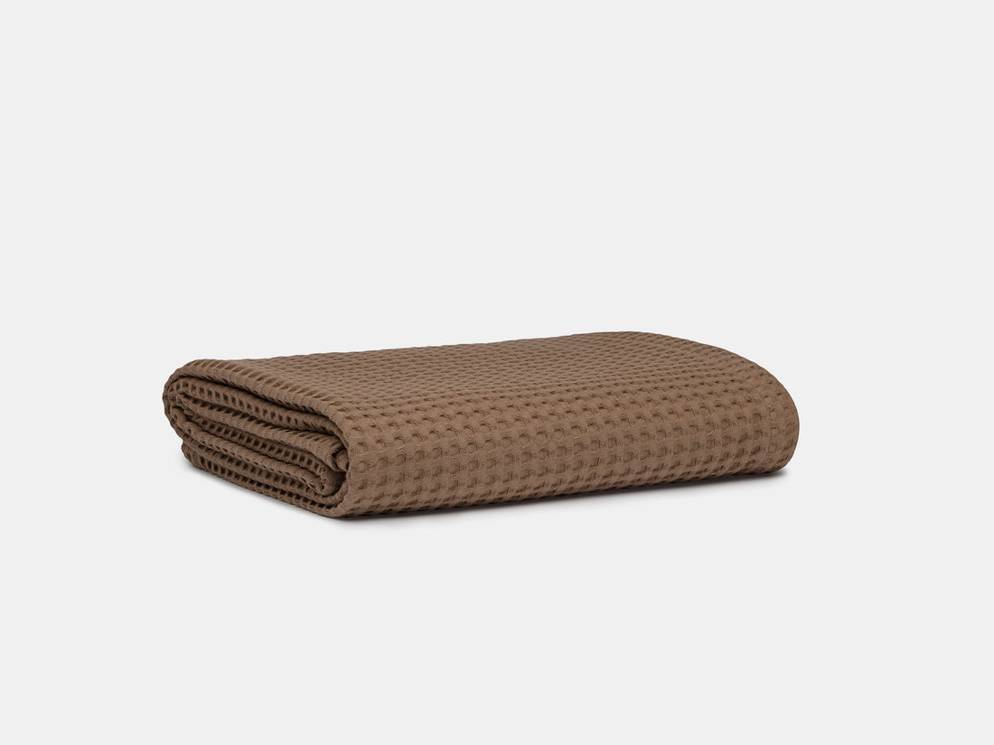 Brown Waffle Sofa Throw