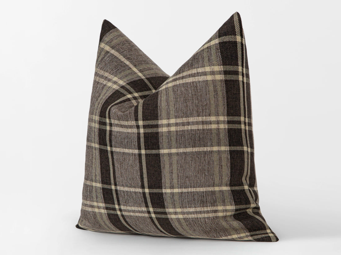 Brown Plaid Pillow Cover
