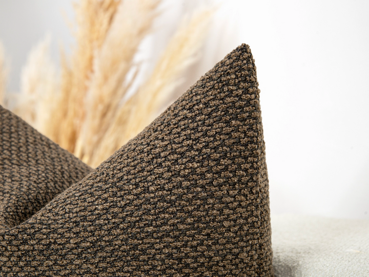 Brown Boho Textured Pillow Cover