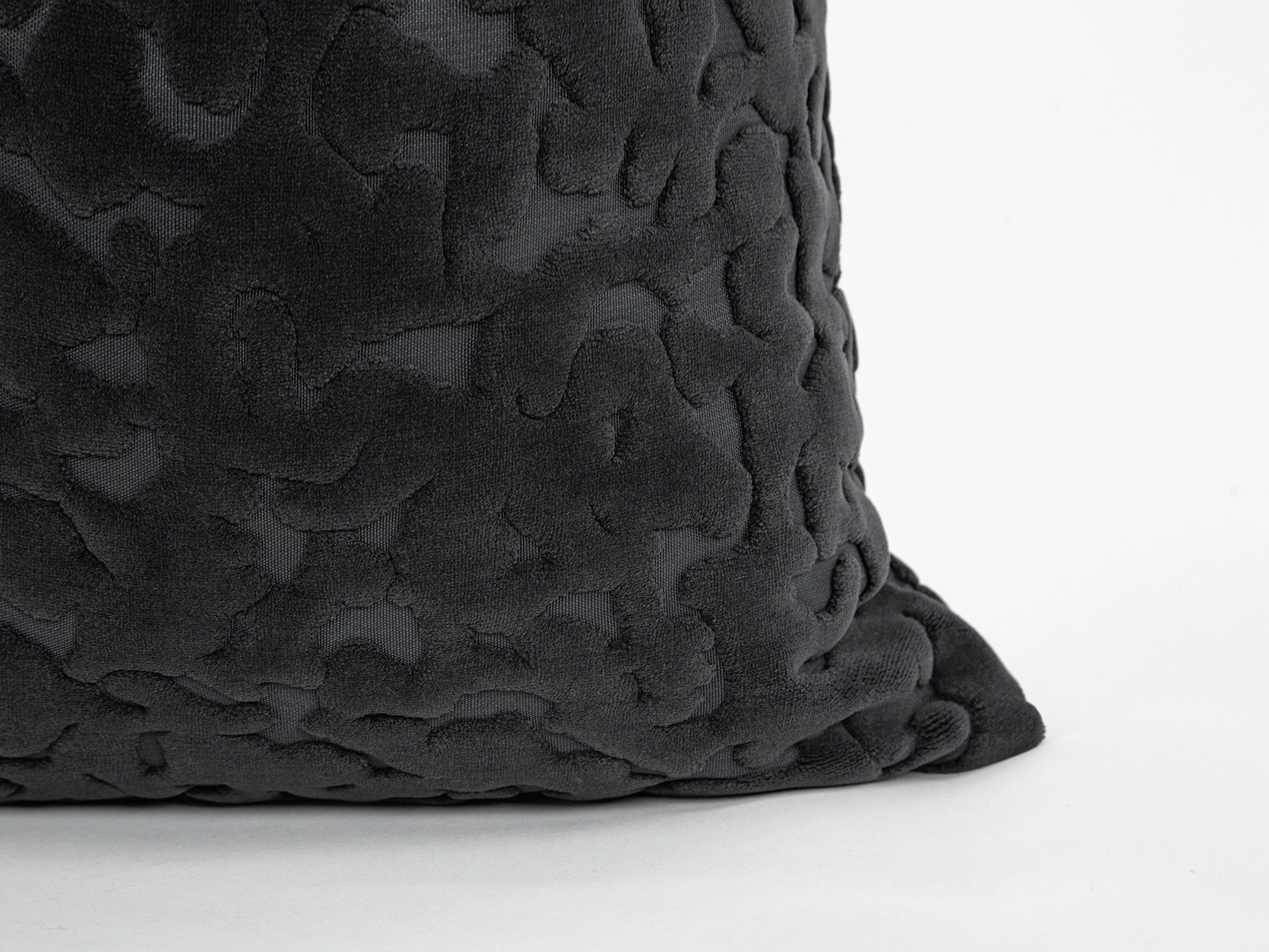 Charcoal Cut Velvet Pillow Cover