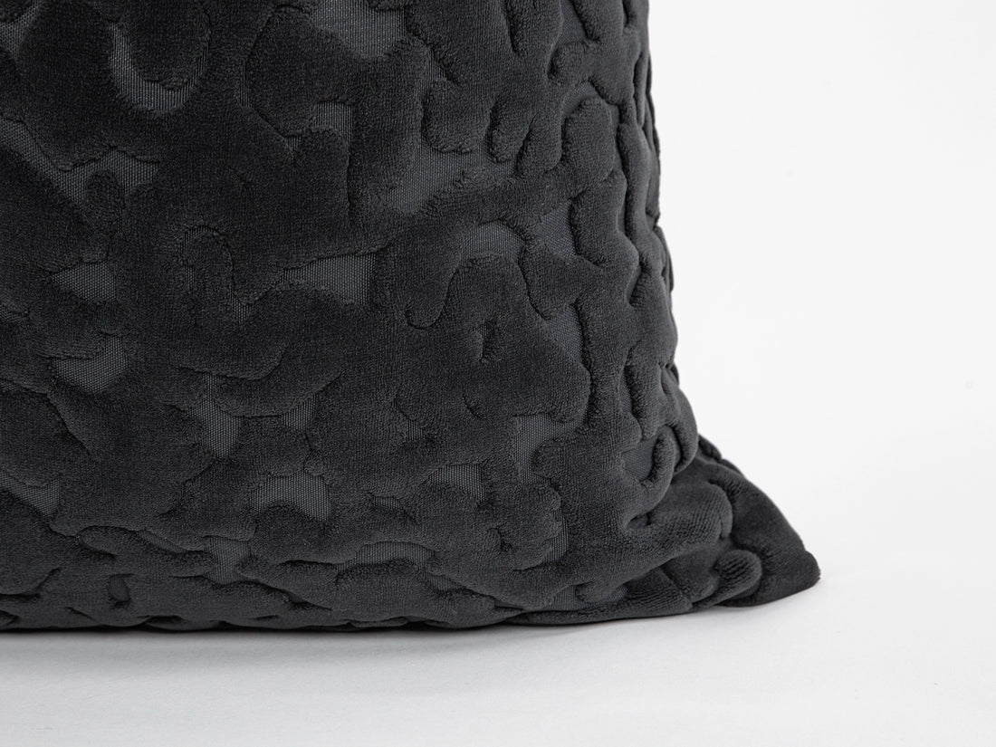 Charcoal Cut Velvet Pillow Cover