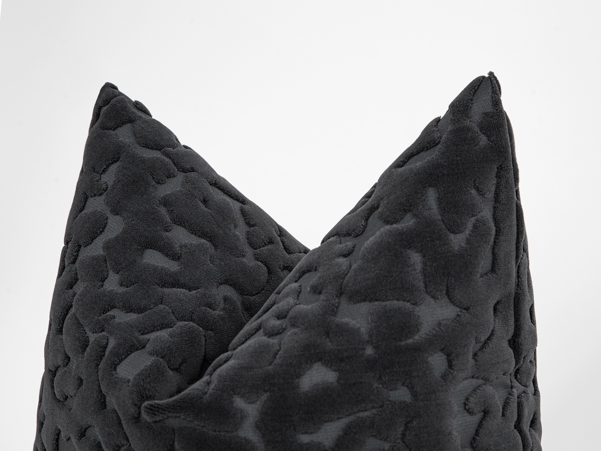 Charcoal Cut Velvet Pillow Cover