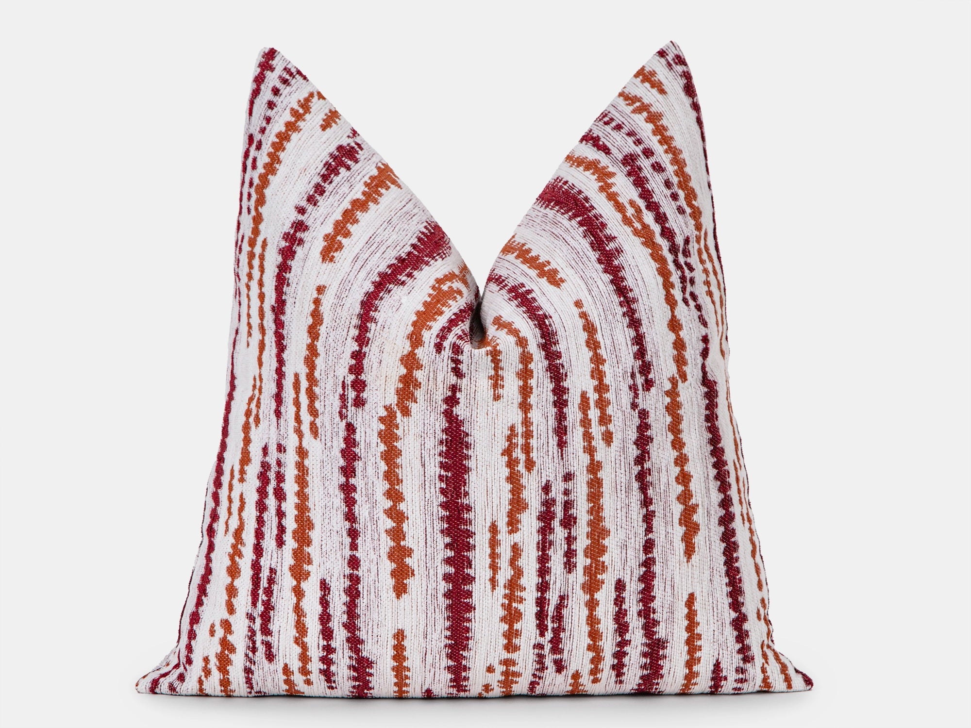 Burgundy Abstract Dash Stripe Pillow Cover
