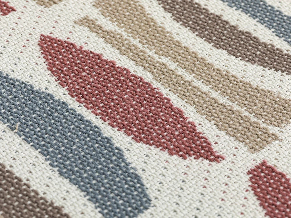 Burgundy Geometric Outdoor Upholstery Fabric