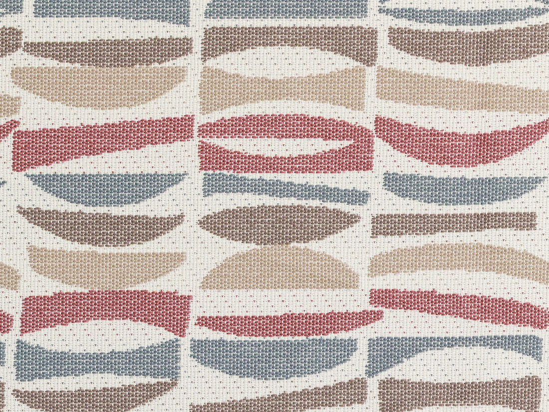 Burgundy Geometric Outdoor Upholstery Fabric