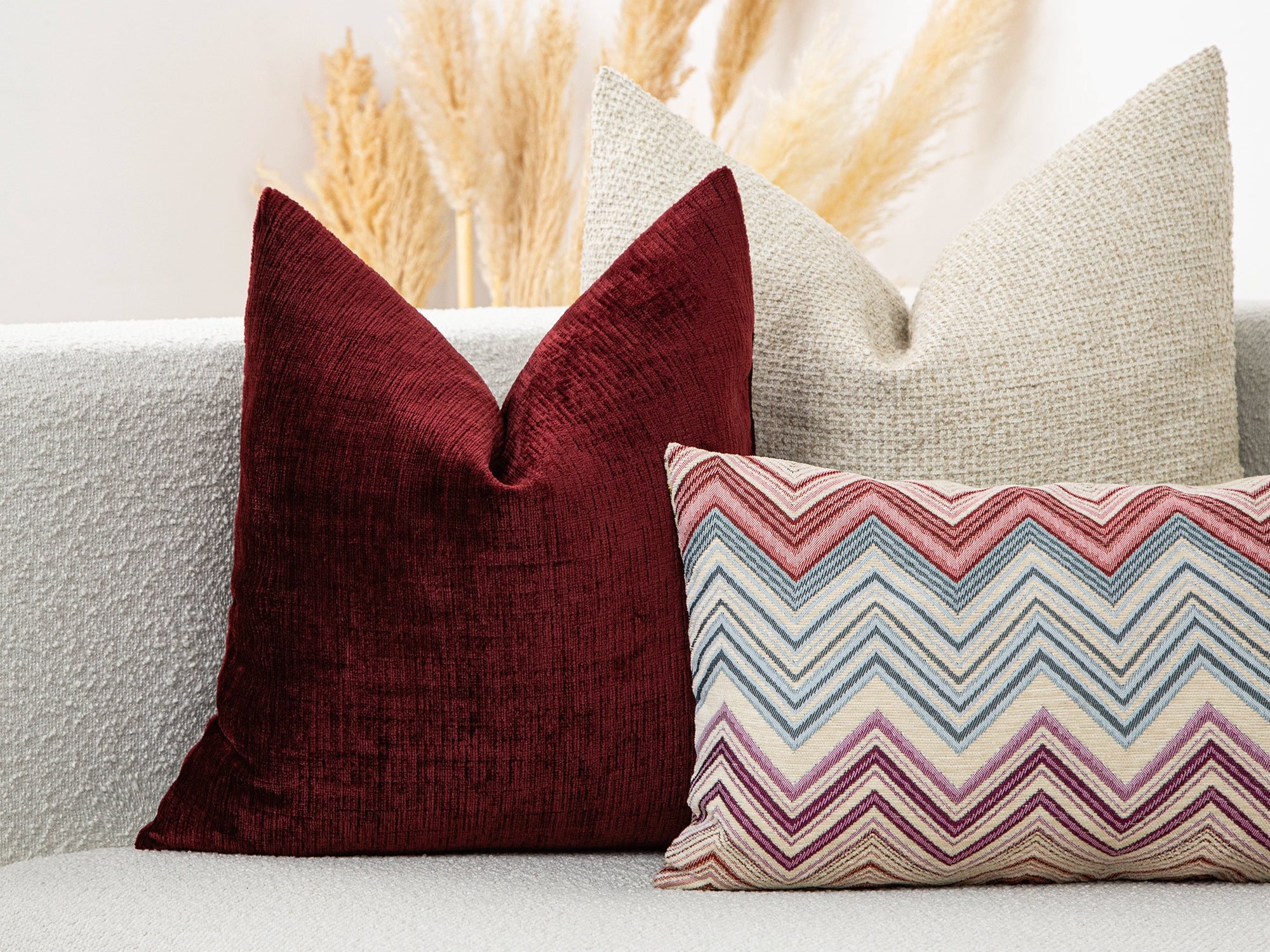 Burgundy Chenille Pillow Cover - Cozy