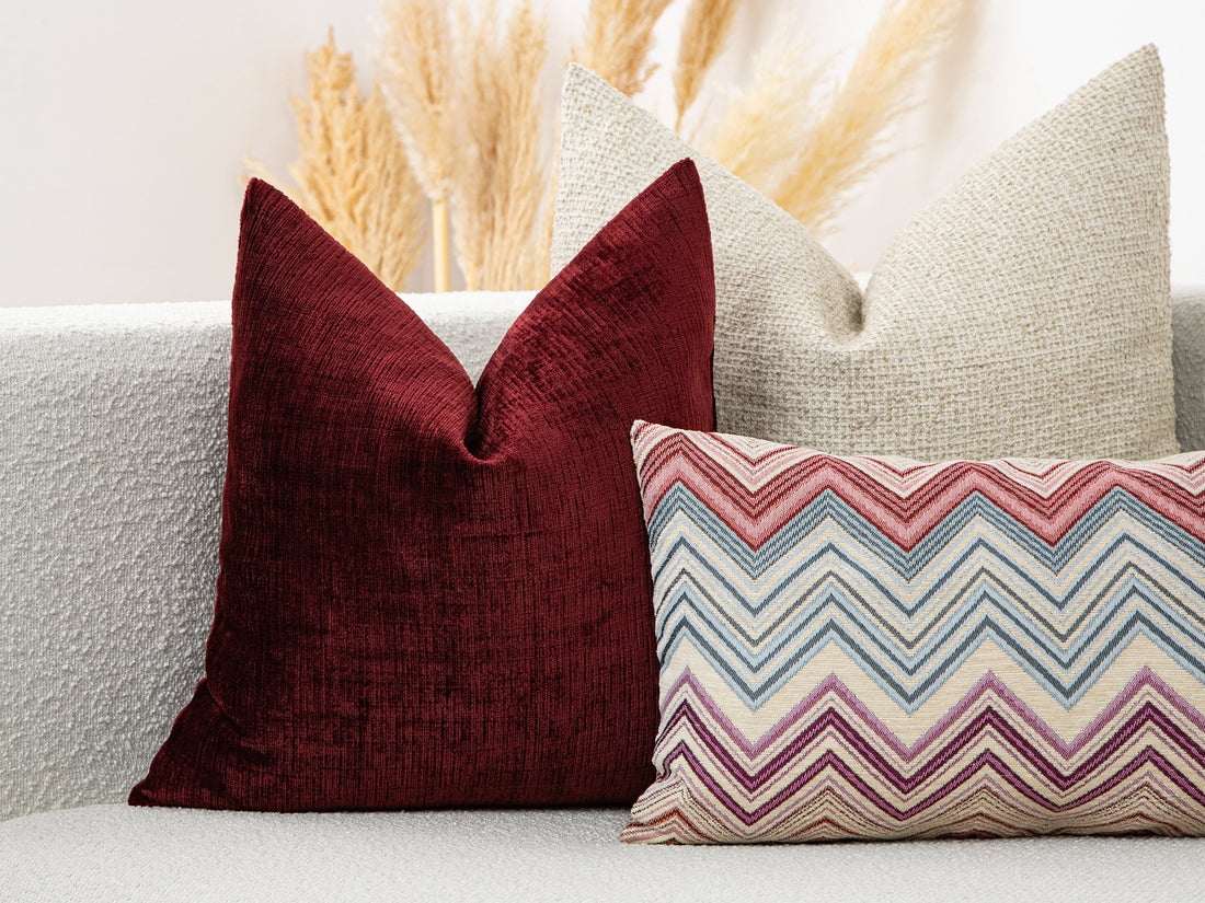 Burgundy Chenille Pillow Cover - Cozy