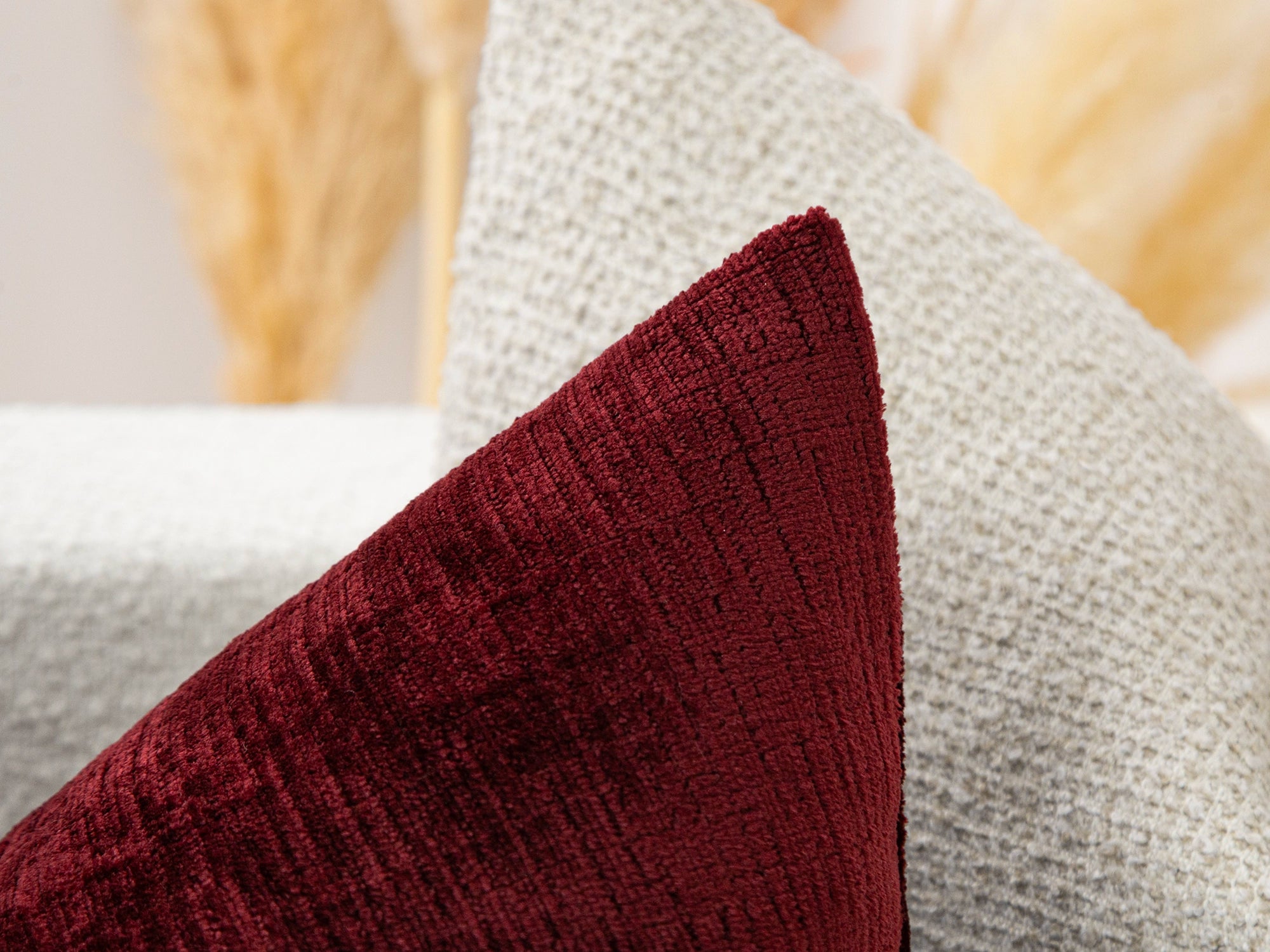 Burgundy Chenille Pillow Cover - Cozy