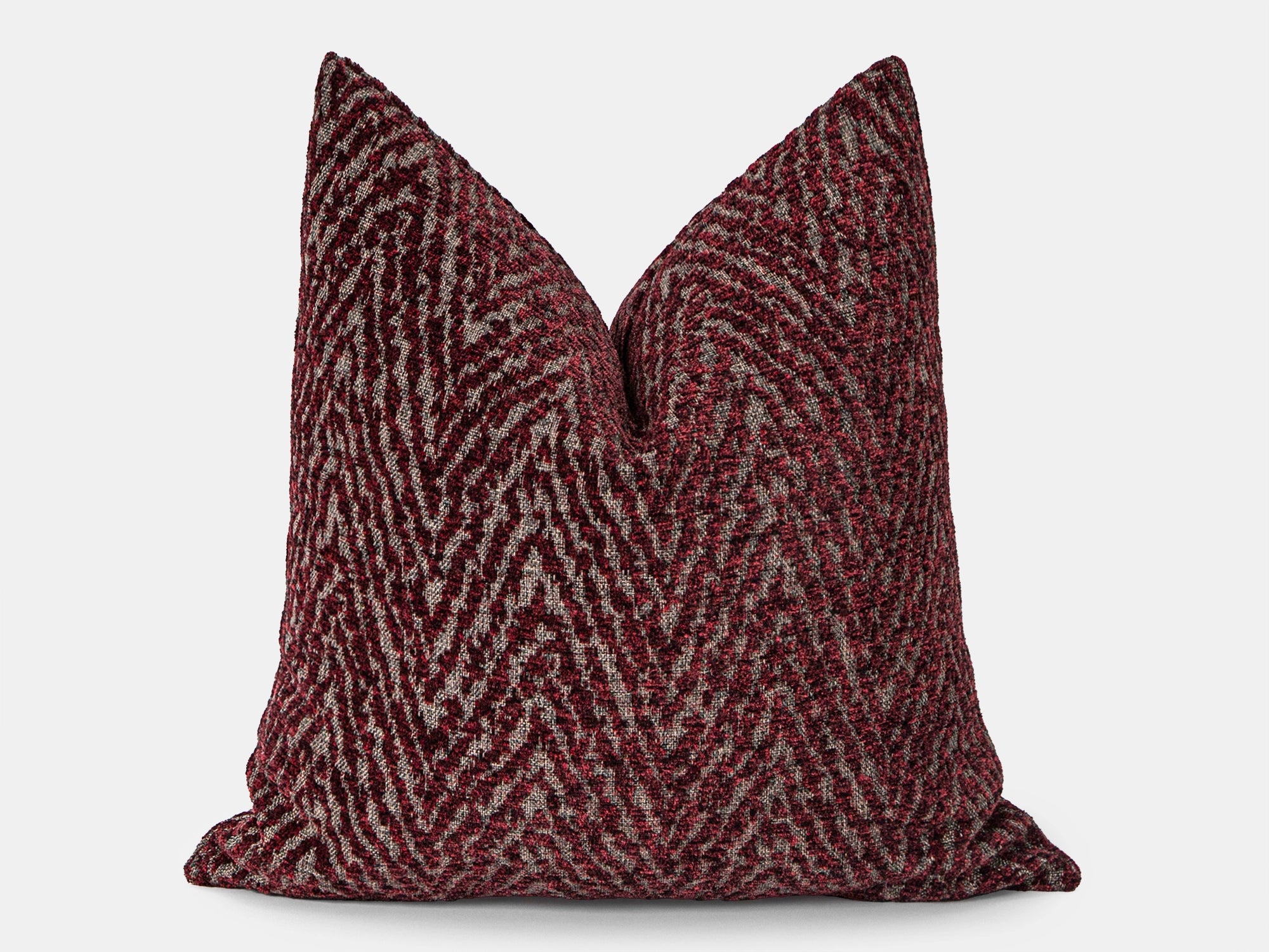 Burgundy Textured Chevron Pillow Cover