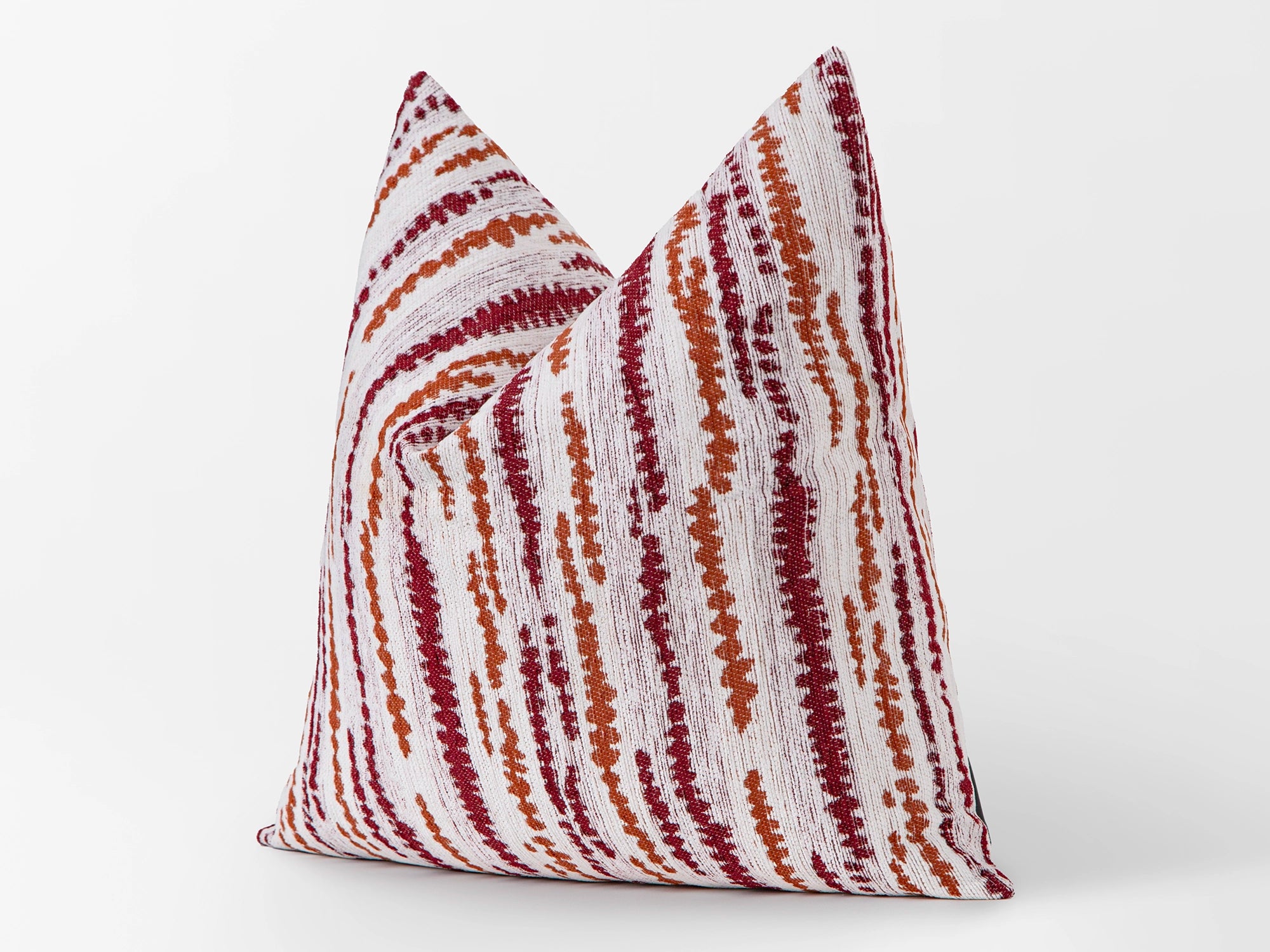 Burgundy Abstract Dash Stripe Pillow Cover