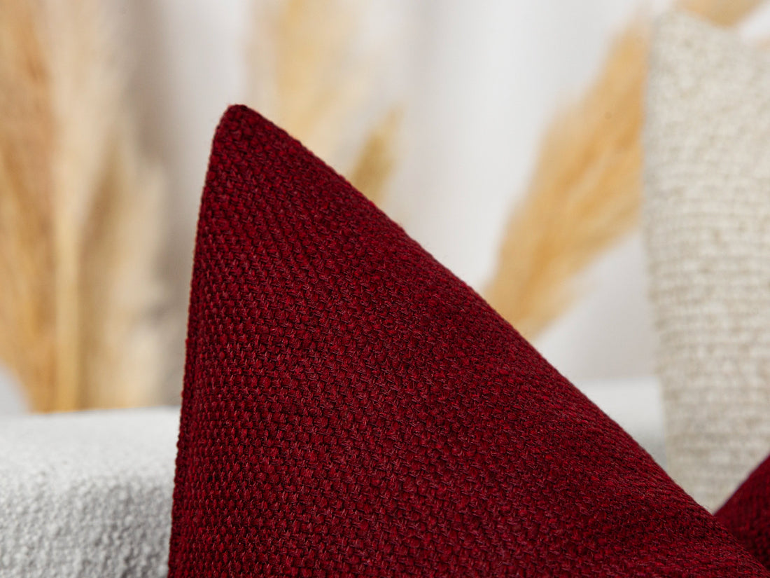 Burgundy Linen Pillow Cover