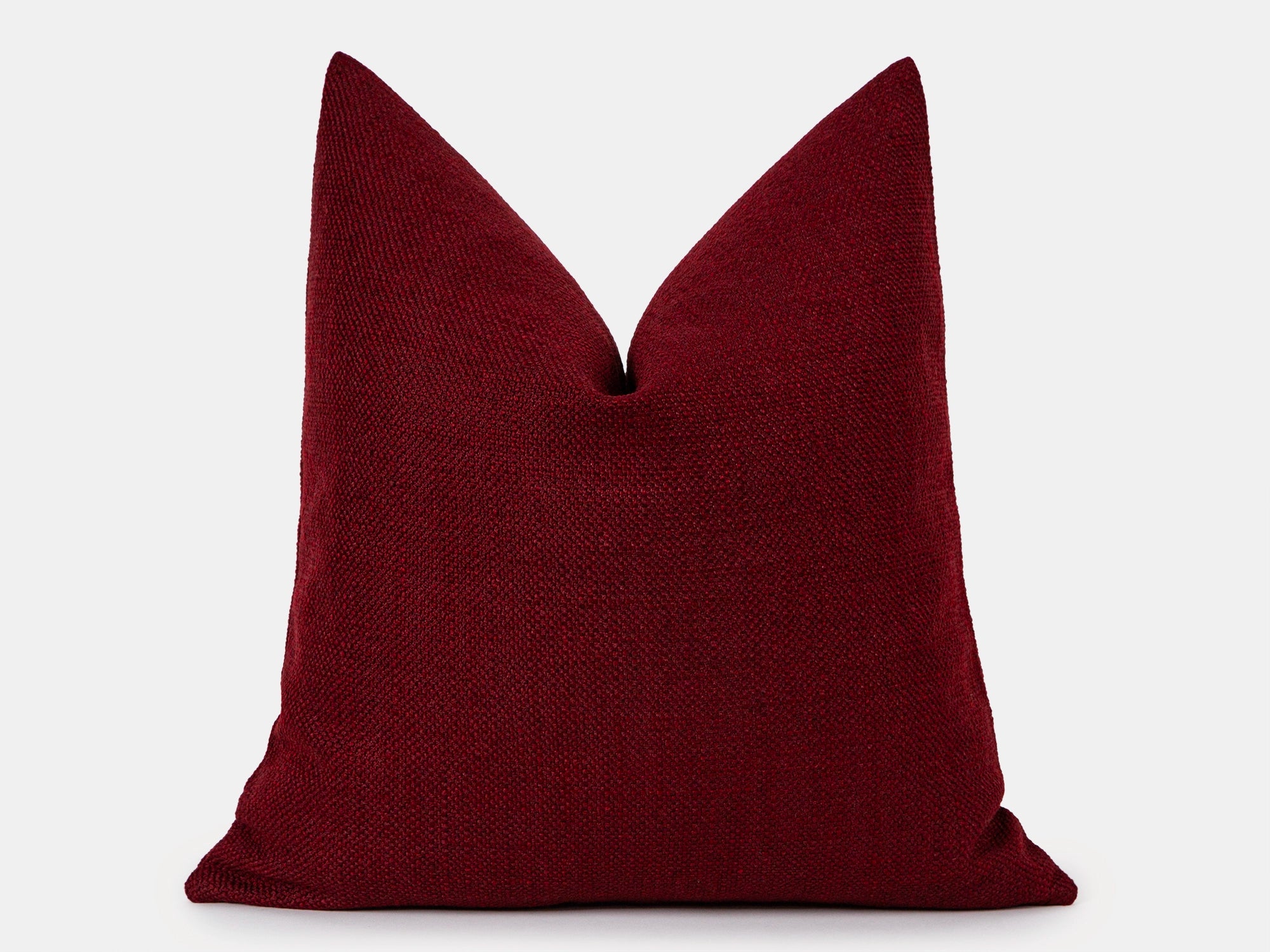 Burgundy Linen Pillow Cover