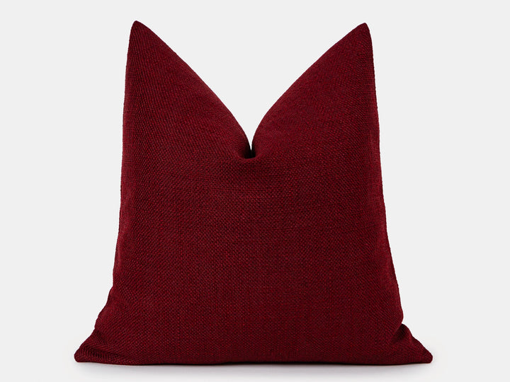 Burgundy Linen Pillow Cover