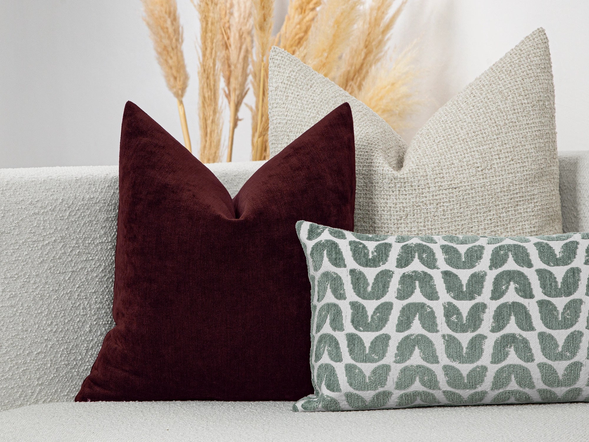 Burgundy Woven Pillow Cover - Lustre