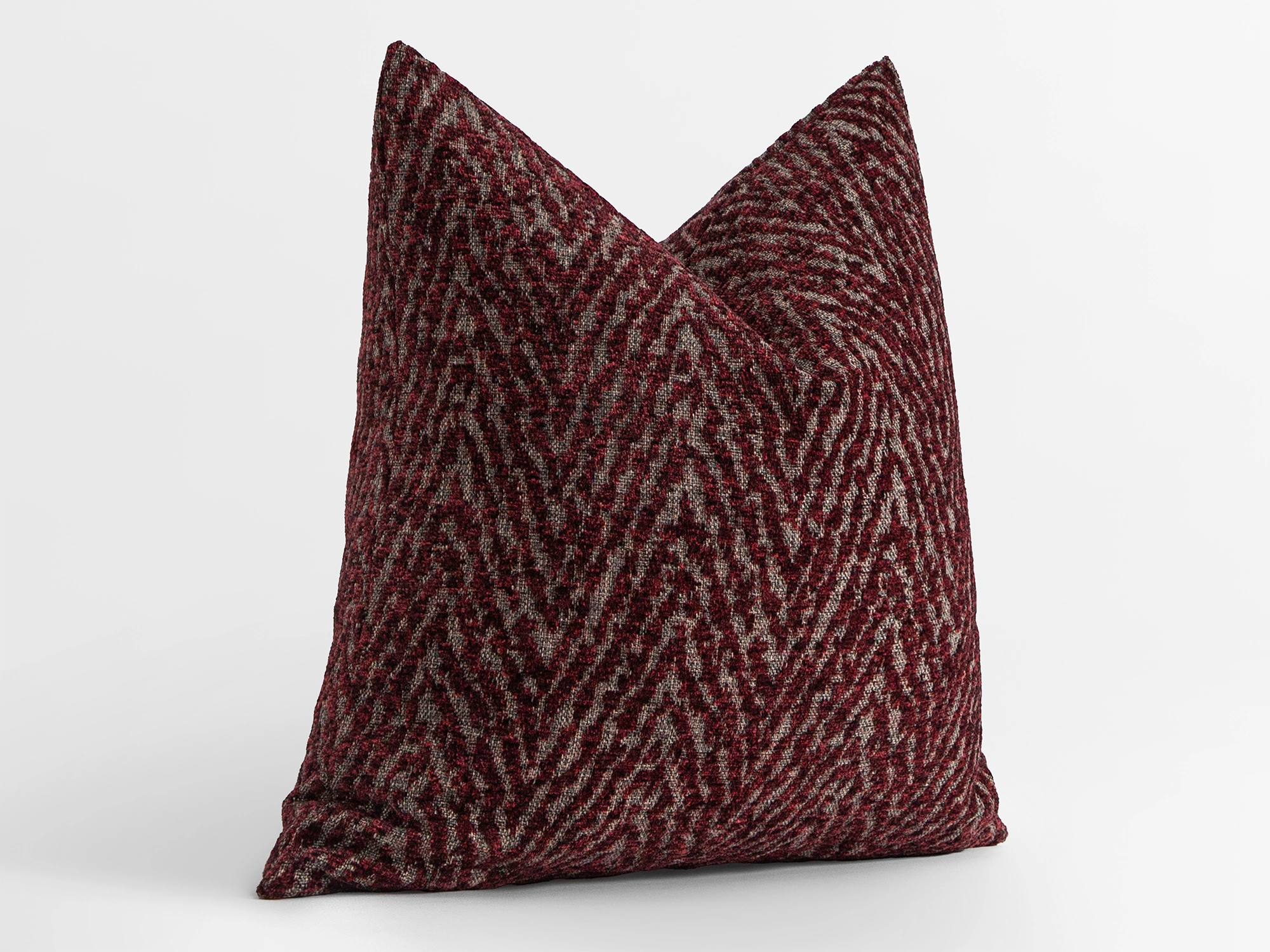 Burgundy Textured Chevron Pillow Cover