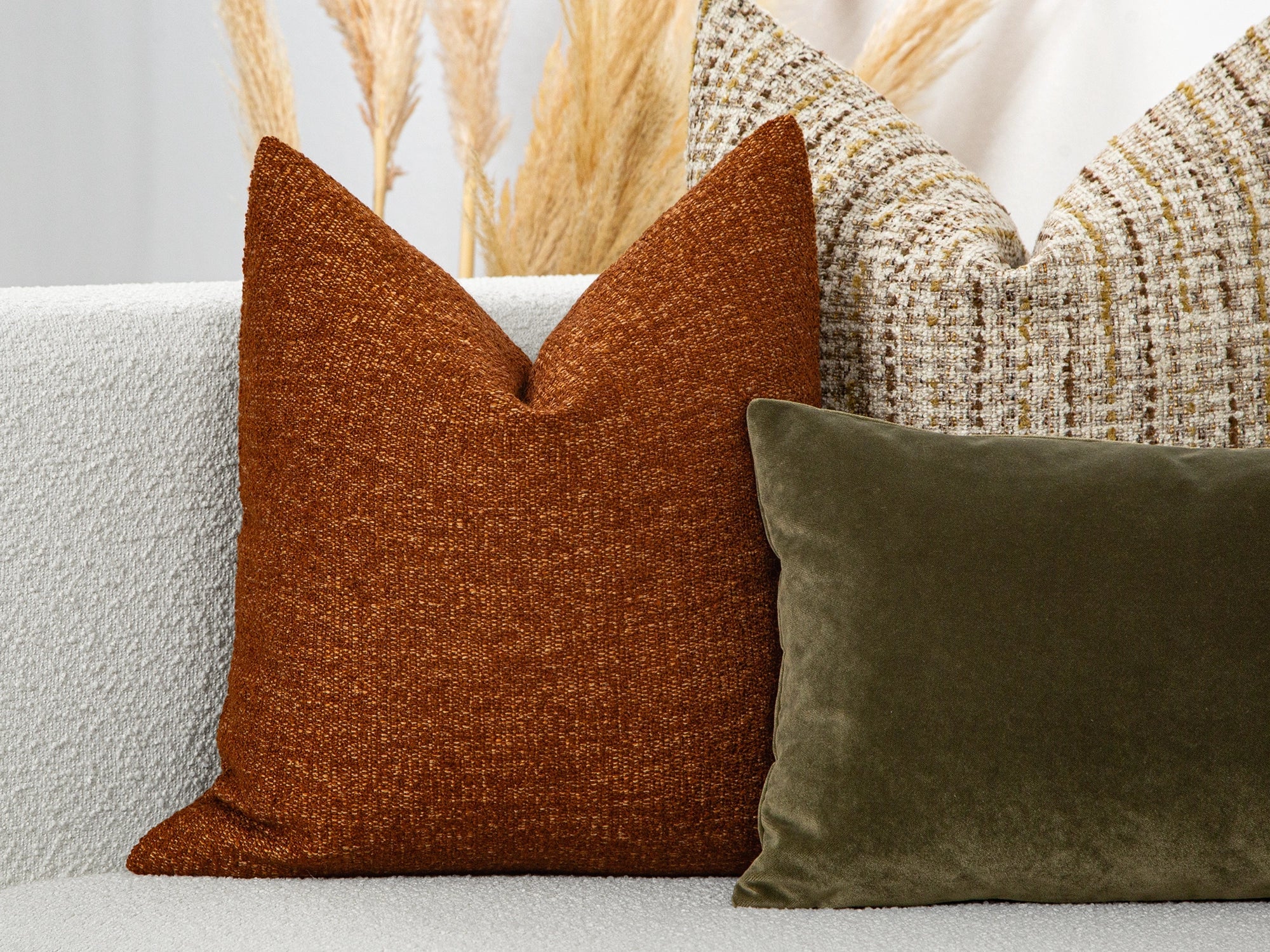 Burnt Copper Textured Pillow Cover