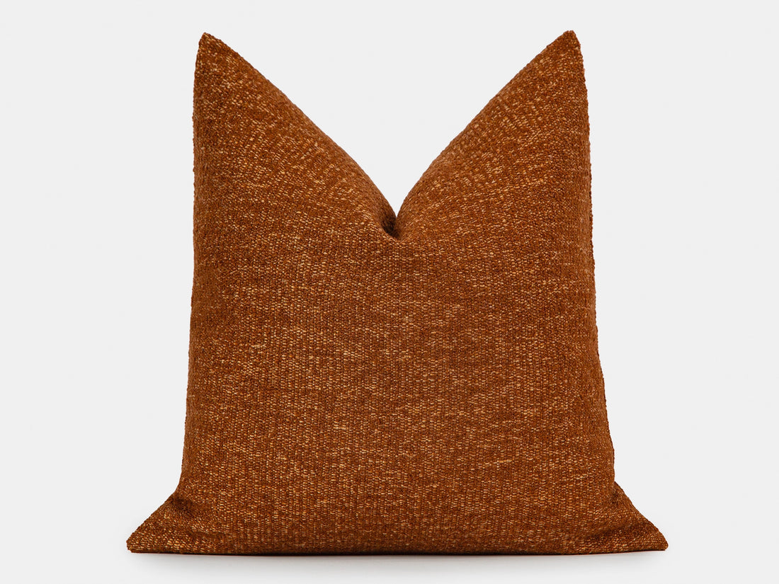 Burnt Copper Textured Pillow Cover
