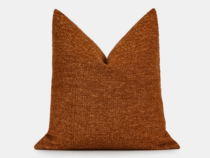 Burnt Copper Textured Pillow Cover
