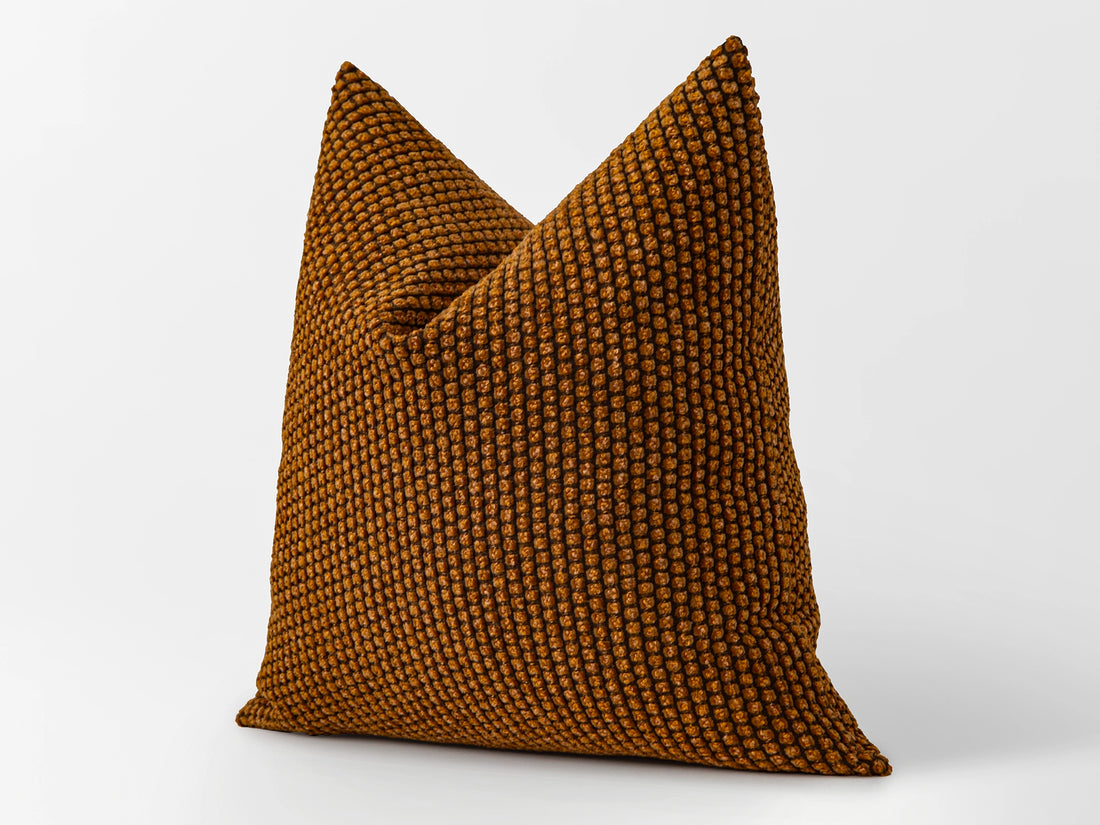 Burnt Orange Spotted Textured Pillow Cover