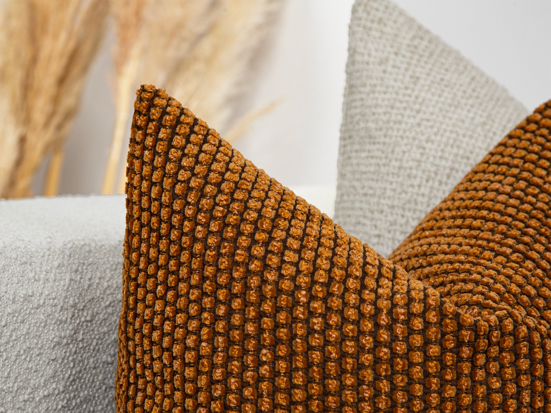 Burnt Orange Spotted Textured Pillow Cover