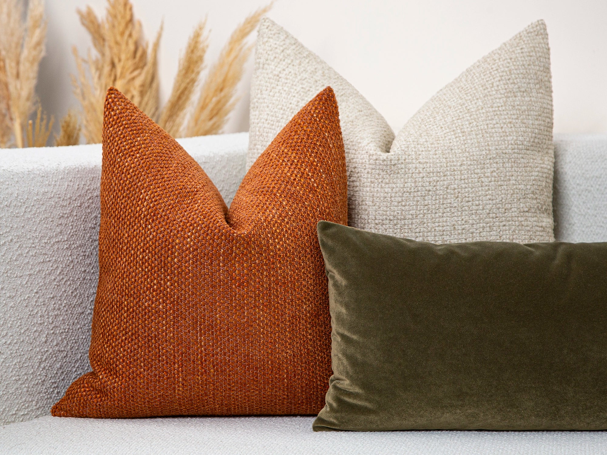 Burnt Orange Woven Pillow Cover