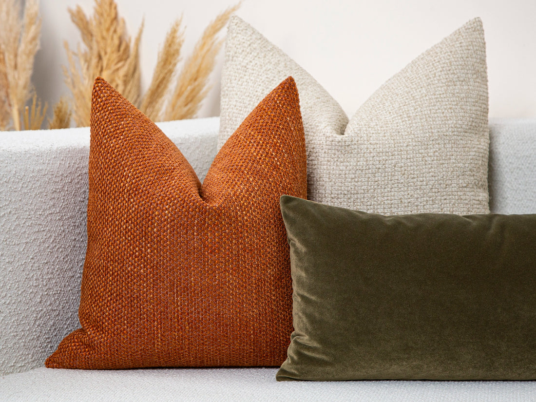 Burnt Orange Woven Pillow Cover