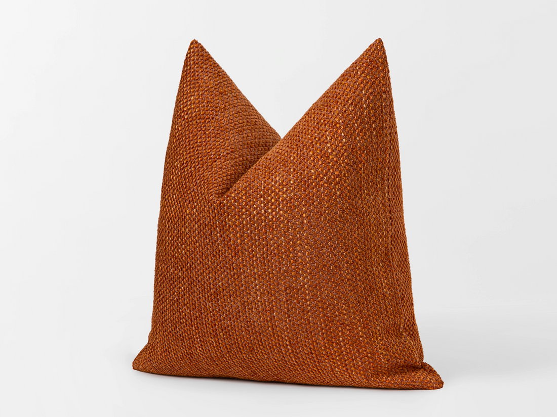 Burnt Orange Woven Pillow Cover