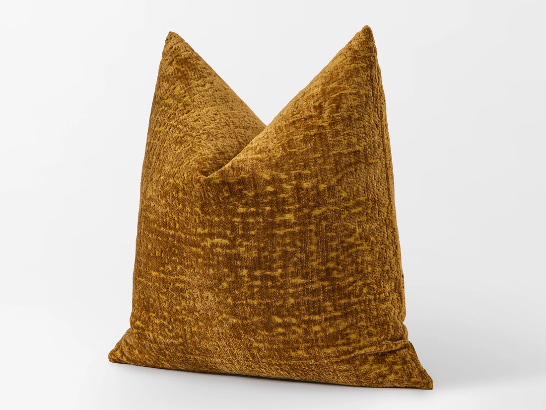 Amber Gold Tactile Textured Pillow Cover