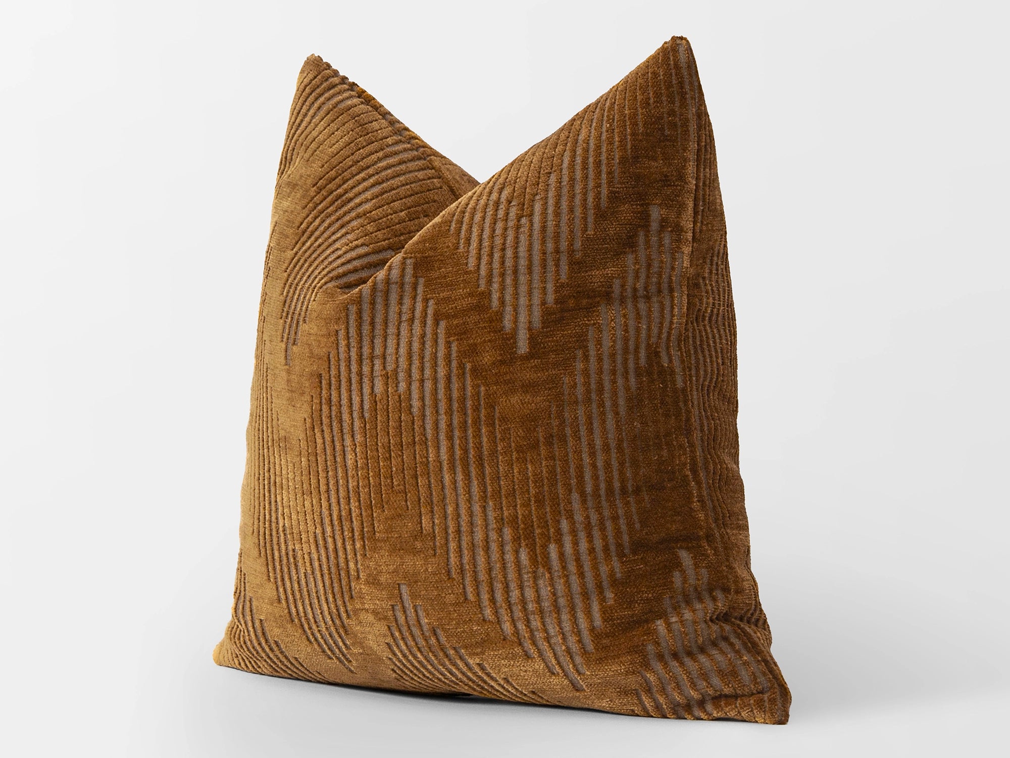 Burnt Orange Geometric Textured Pillow Cover