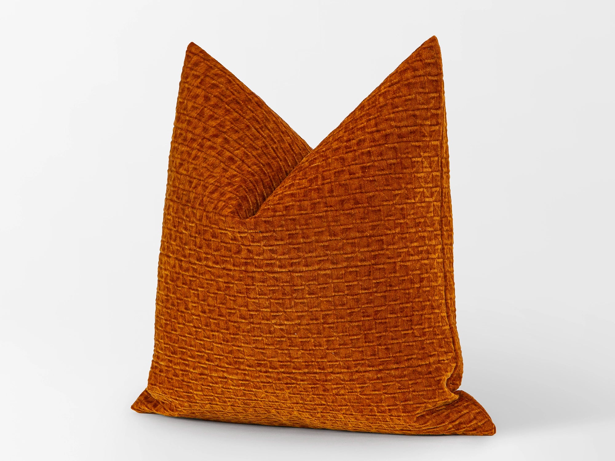 Burnt Orange Textured Lattice Pillow Cover – Relief