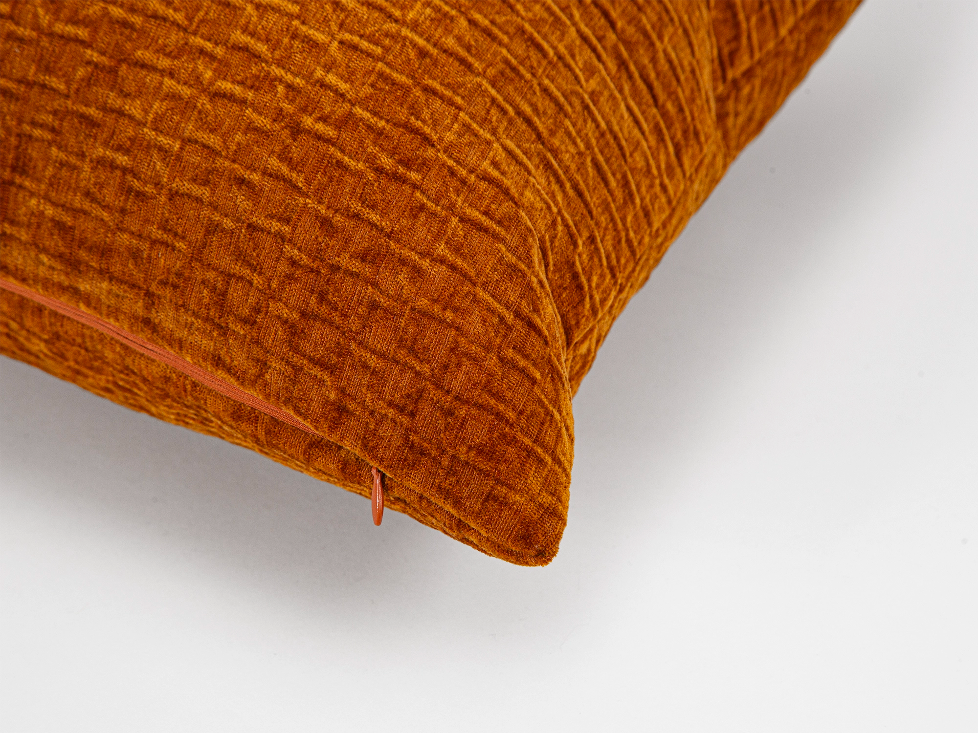 Burnt Orange Textured Lattice Pillow Cover – Relief