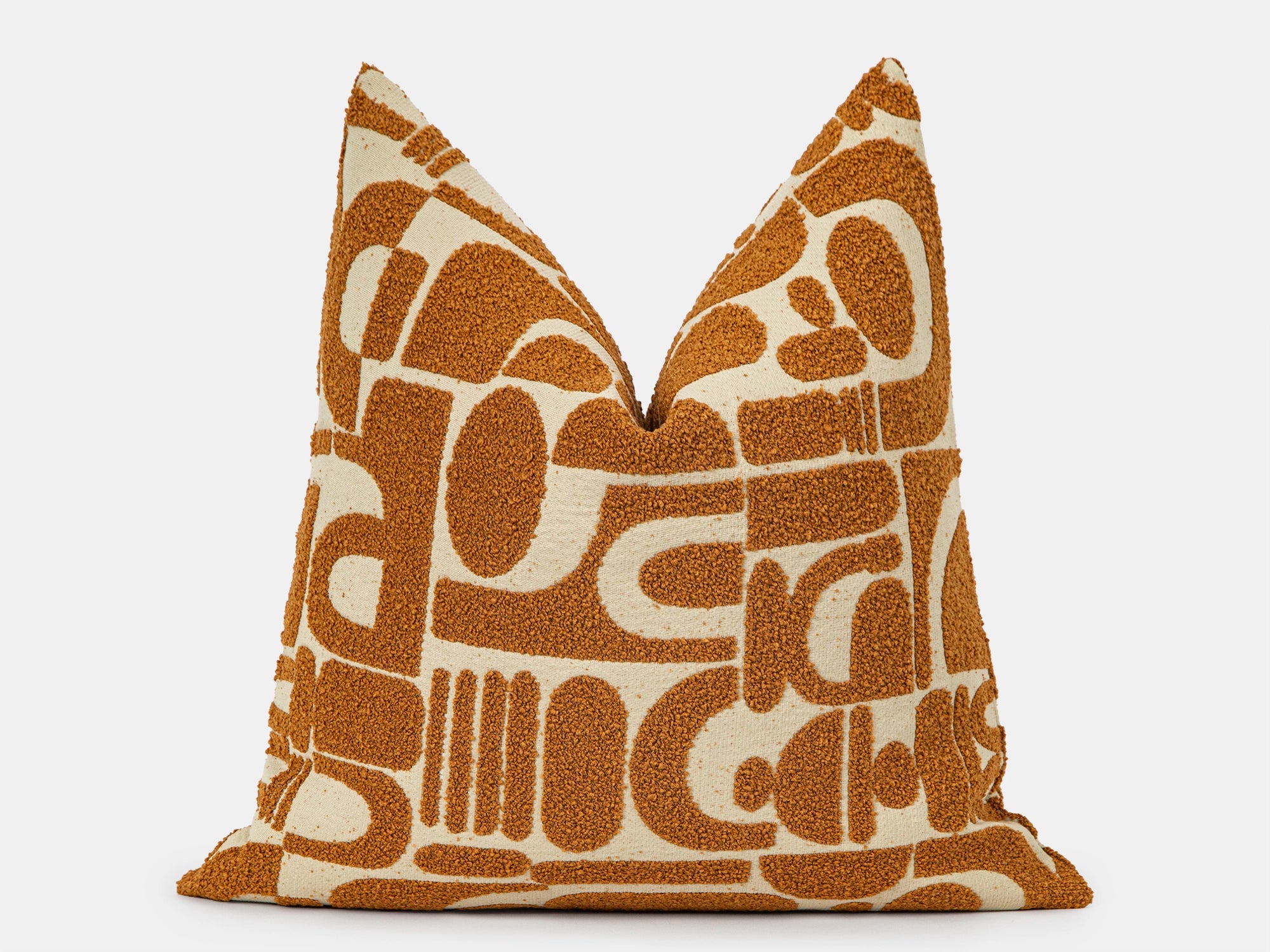 Burnt Orange Looped Geo Pillow Cover