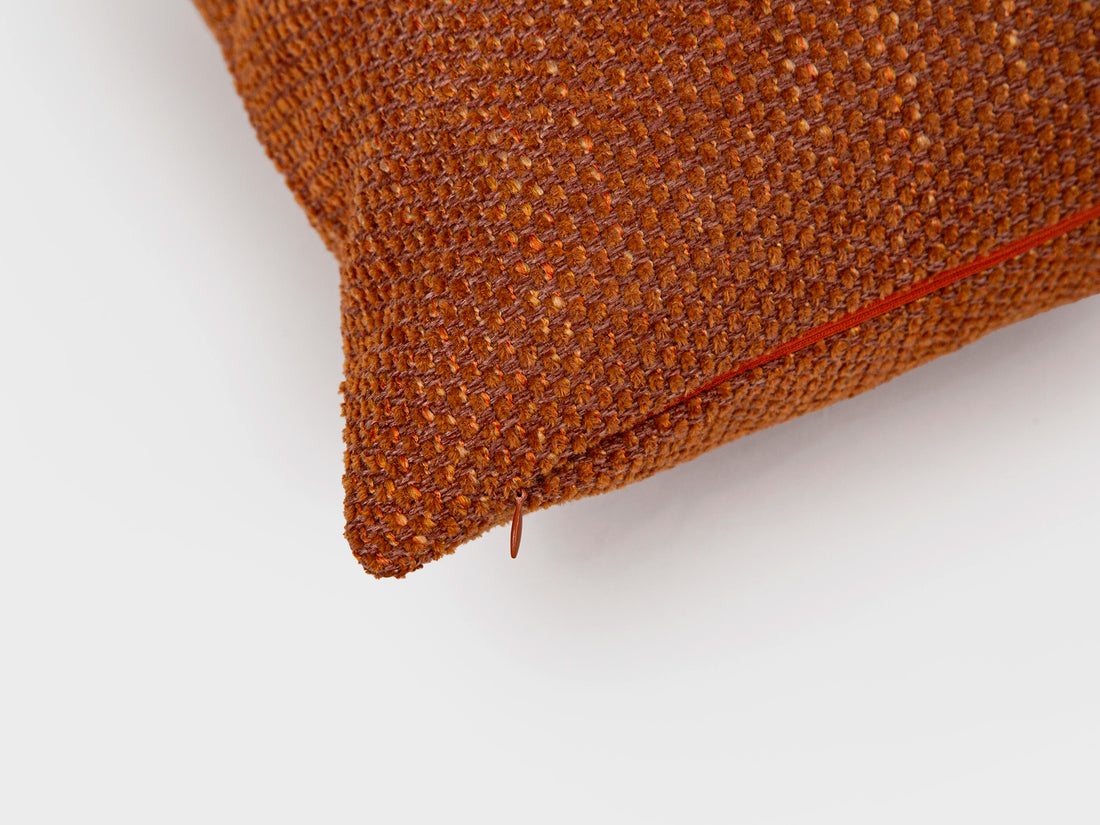 Burnt Orange Woven Pillow Cover