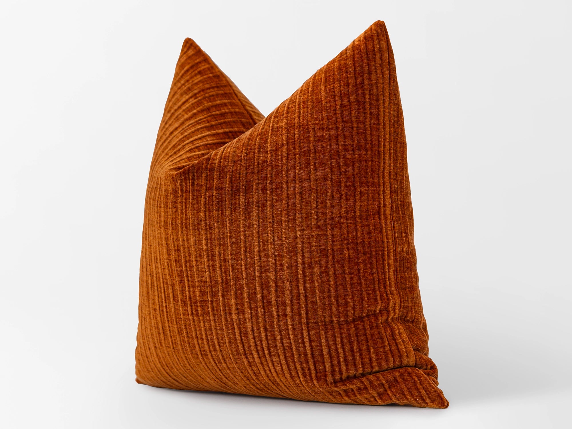 Burnt Orange Striped Soft Pillow Cover