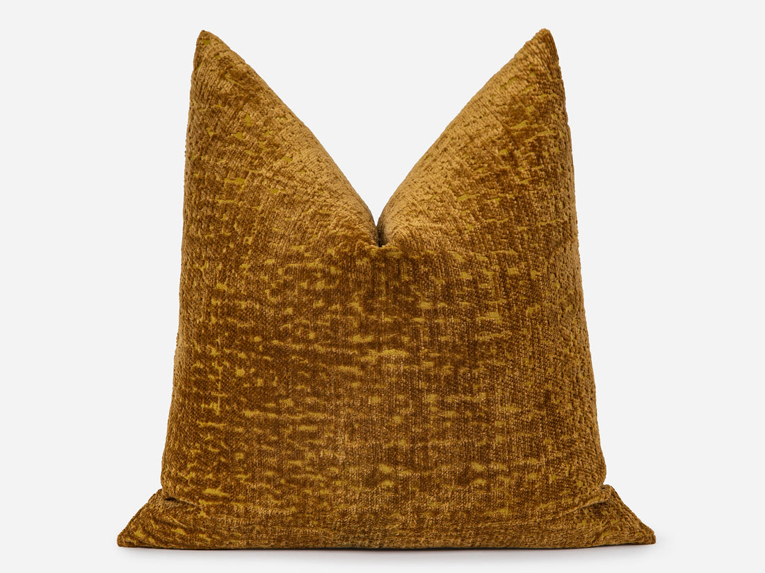 Amber Gold Tactile Textured Pillow Cover