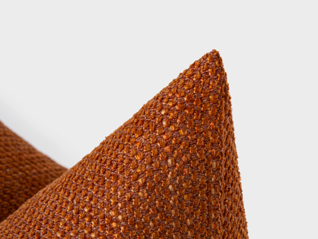 Burnt Orange Woven Pillow Cover
